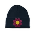 thumbnail image 1 of Gravity Threads Groovy Flower Patch Cuffed Beanie - Navy, 1 of 3