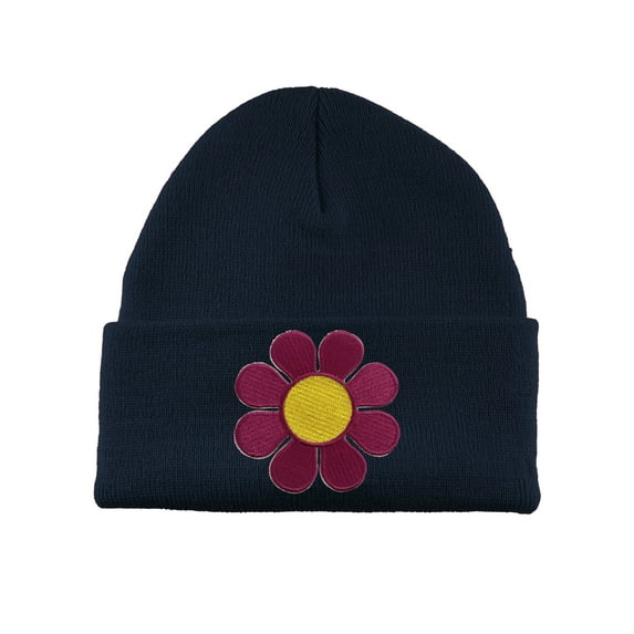 Gravity Threads Groovy Flower Patch Cuffed Beanie - Navy