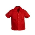 thumbnail image 1 of Gravity Threads Guayabera Shirt For Boys Cuban Short Sleeve Kids Shirts Red X-Small, 1 of 3