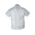 thumbnail image 1 of Gravity Threads Guayabera Shirt For Boys Cuban Short Sleeve Kids Shirts White Large, 1 of 4