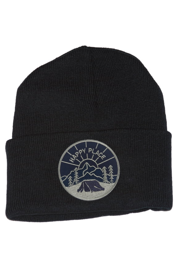 Happy Place Patch Cuffed Beanie