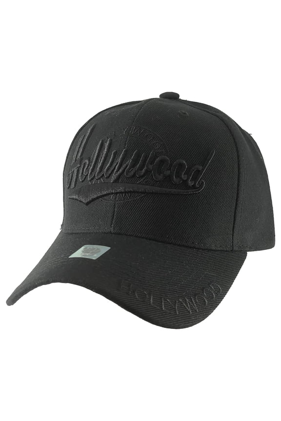 Hollywood CA Blackout Adjustable Baseball Cap - Black
