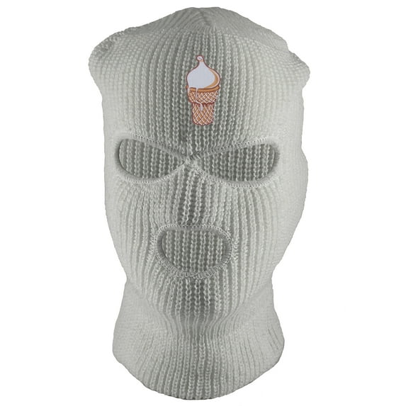Gravity Threads Ice Cream Cone Patch 3-Hole Ski Mask - White