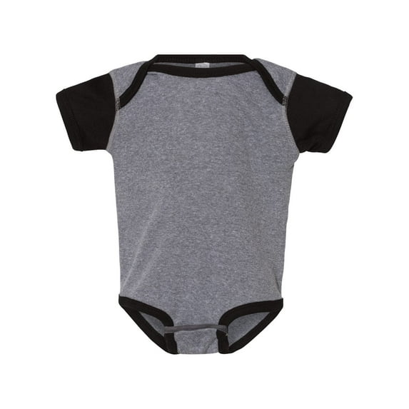 Gravity Threads Infant Baby Rib Bodysuit - Granite Heather/Black - 24M