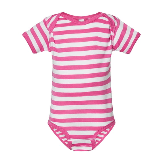 Gravity Threads Infant Baby Rib Bodysuit - Raspberry/White Stripe - 18M