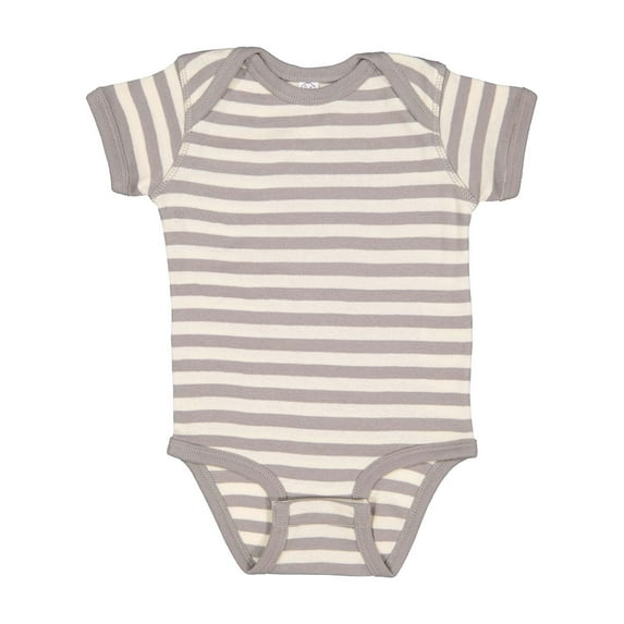 Gravity Threads Infant Baby Rib Bodysuit - Titanium/Natural Stripe - 18M