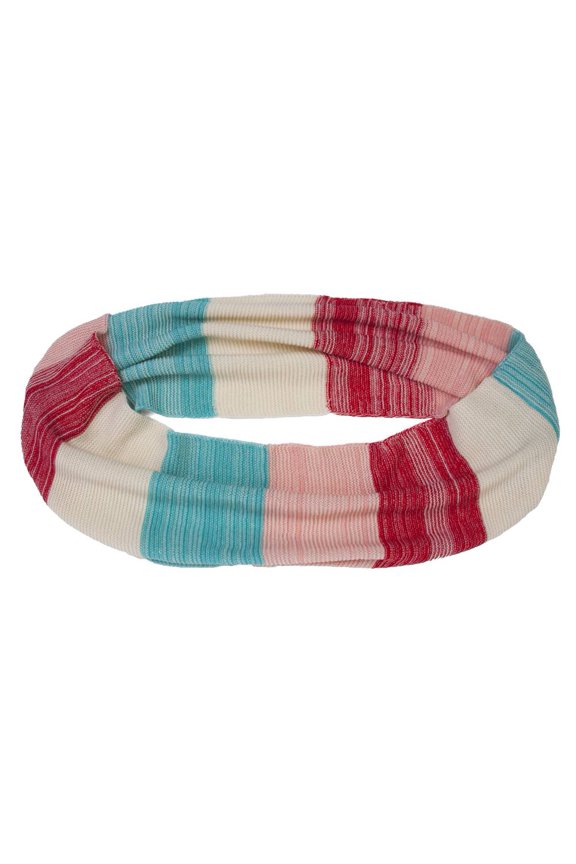 Infinity Color Block Cozy Scarf, Pink Red White