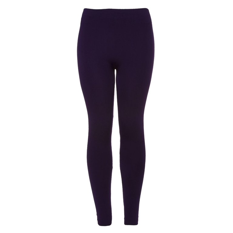 Gravity Threads Inner Warmth Fleece Nylon Leggings, Dark Purple