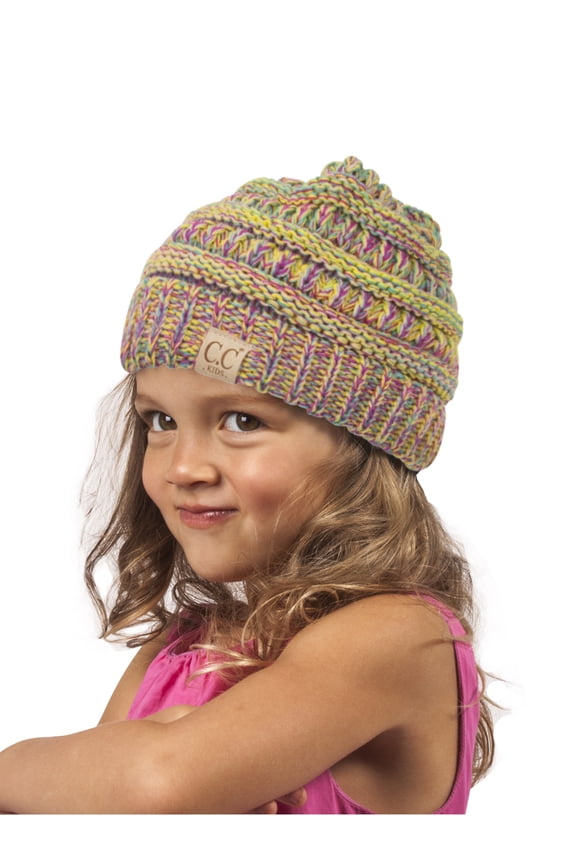Kids Multi-Tone Beanie - Rainbow
