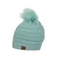 thumbnail image 1 of Gravity Threads Knit Pom Pom Beanie Hat - Mint, 1 of 3