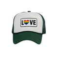 thumbnail image 1 of Gravity Threads LGBTQ+ Love Rainbow Heart Patch Trucker Hat - White/Forest Green, 1 of 2