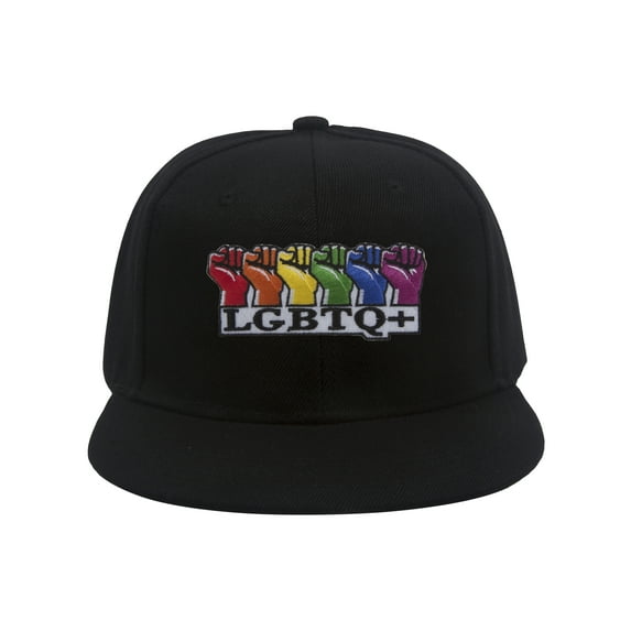 Gravity Threads LGBTQ+ Rainbow Fists Pride Patch Snapback Cap - Black