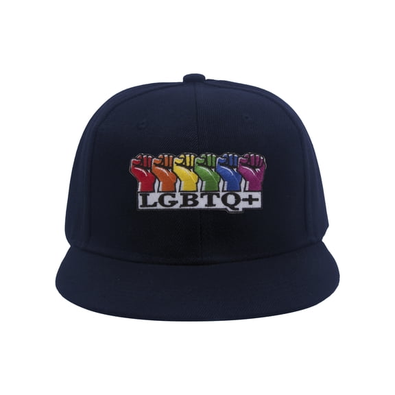 Gravity Threads LGBTQ+ Rainbow Fists Pride Patch Snapback Cap - Navy