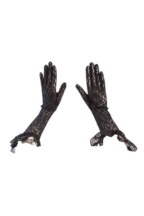 Lace Opera Gloves, Black