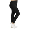 thumbnail image 1 of Gravity Threads Ladies High Waisted Fleece Plus Size Leggings - Black, 1 of 1