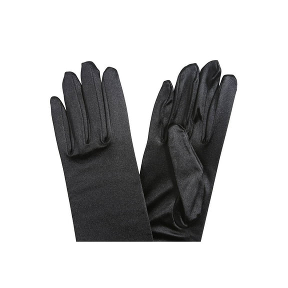 Gravity Threads Ladies Satin Opera Gloves 18" Black