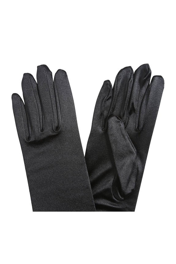 Ladies Satin Opera Gloves 18" Black