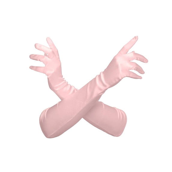 Gravity Threads Ladies Satin Opera Gloves 18" Light Pink
