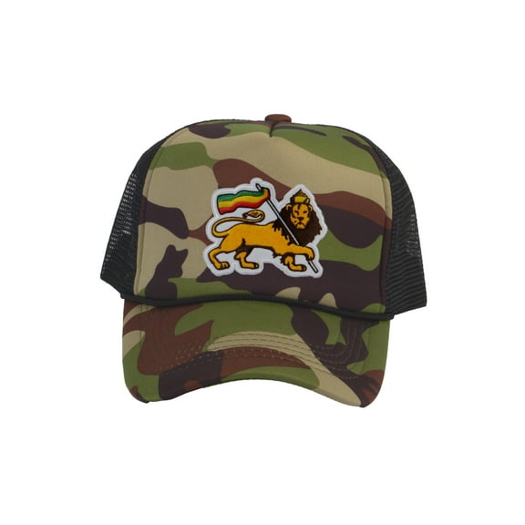 Gravity Threads Lion of Judah Adjustable Trucker Hat, Camo/Black