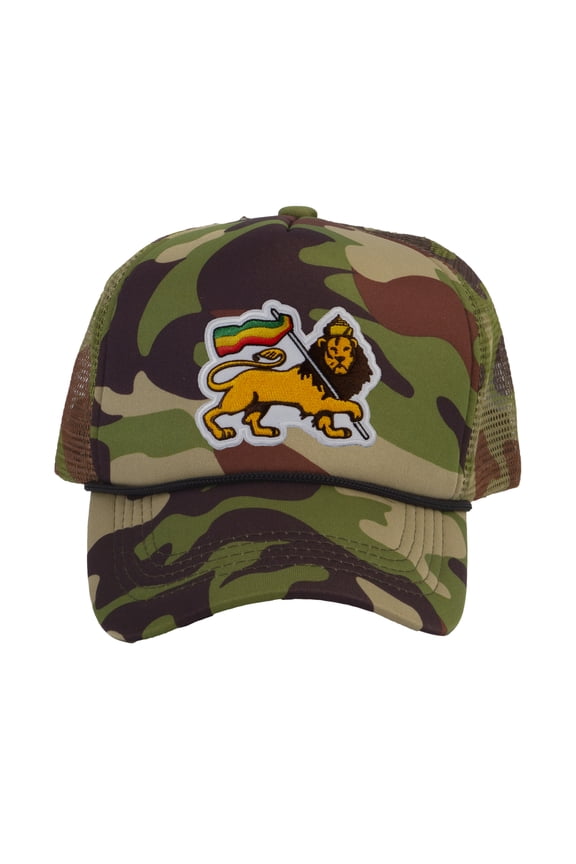 Lion of Judah Adjustable Trucker Hat, Camo