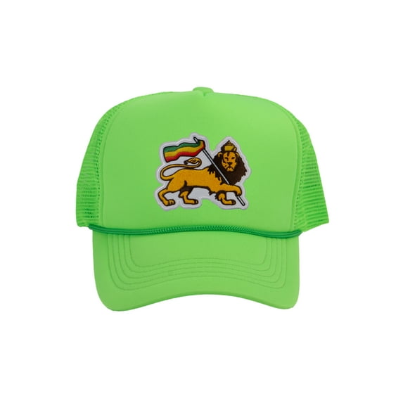 Gravity Threads Lion of Judah Adjustable Trucker Hat, Neon Green