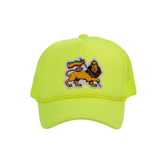 Gravity Threads Lion of Judah Adjustable Trucker Hat, Neon Yellow