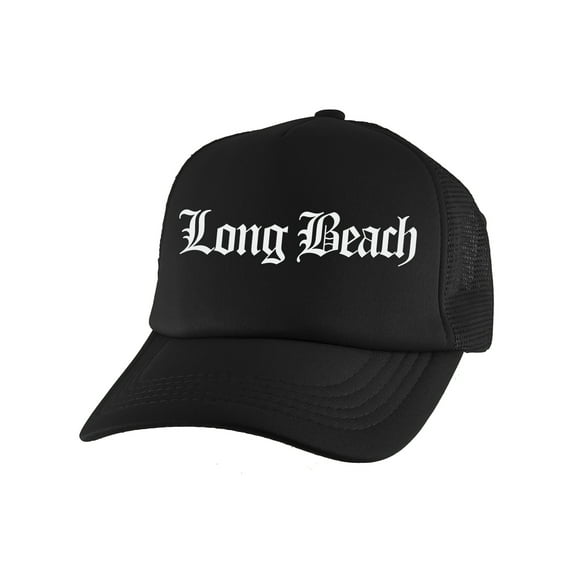 Gravity Threads Long Beach Old English Trucker Hat - Black