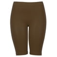 thumbnail image 1 of Gravity Threads Long Biker Shorts For Women - 19" Ladies Legging, Brown, 1 of 4