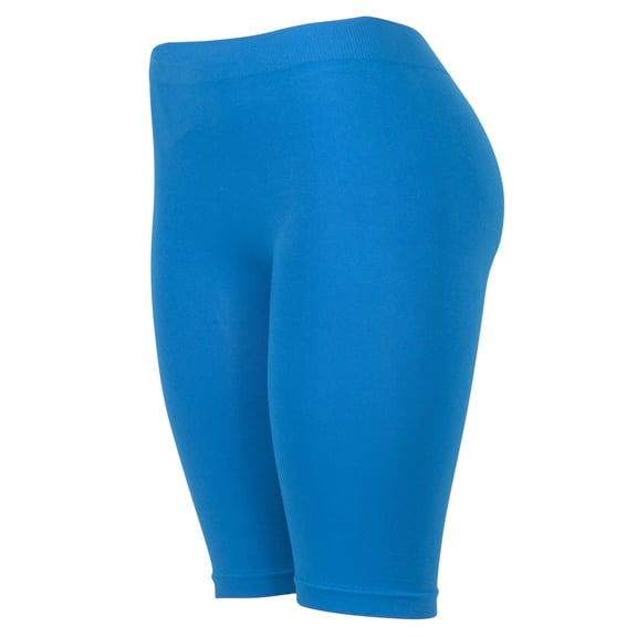 Gravity Threads Long Biker Shorts For Women - 19" Ladies Legging, Turquoise