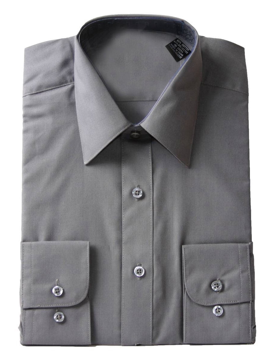 Gravity Threads Long Sleeve Dress Shirt, Charcoal, Small Sleeve-(32/33 ...