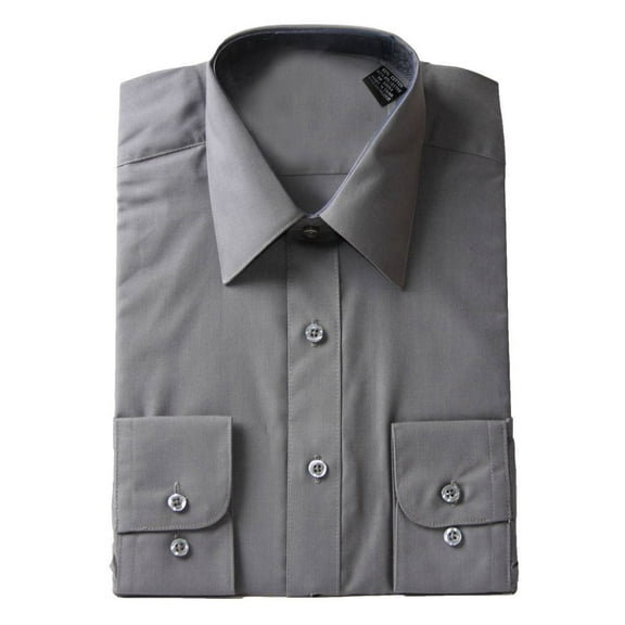 Gravity Threads Long Sleeve Dress Shirt, Charcoal XL-(32/33)