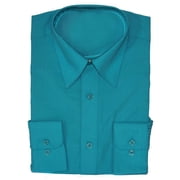 turquoise green dress shirt Mens Turquoise Dress Shirt Plain Solid Color Traditional Turquoise Men's Dress Shirt Turquoise / 20” Neck / 34-35” Sleeve main image 1