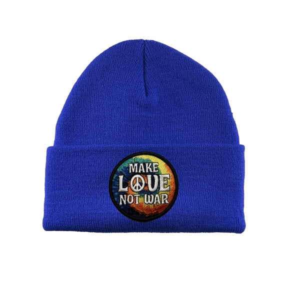 Gravity Threads Make Love Not War Patch Cuffed Beanie - Royal