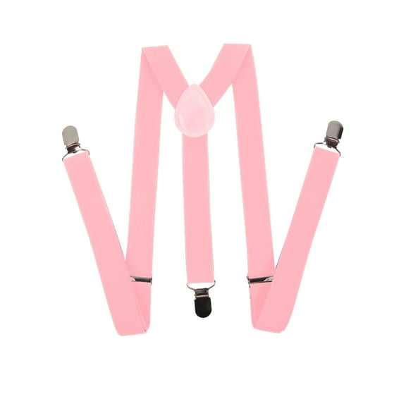 Gravity Threads Men's Adjustable Solid Suspenders Metal Clip - Light Pink