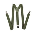 thumbnail image 1 of Gravity Threads Men's Adjustable Solid Suspenders Metal Clip - Olive, 1 of 3
