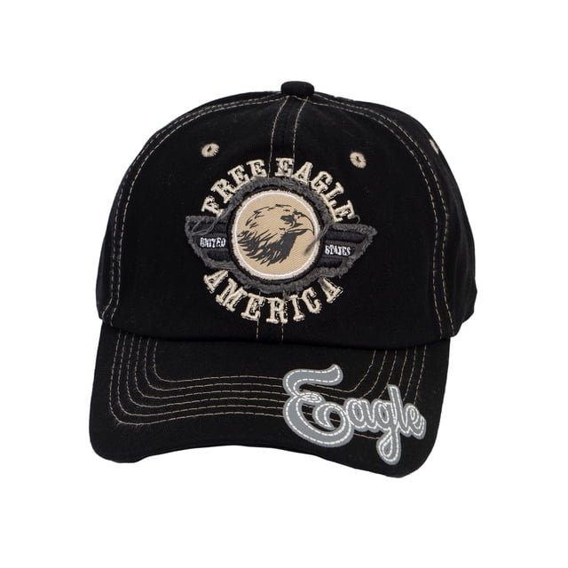 Gravity Threads Men's Eagle USA Original Adjustable Baseball Hat - Black