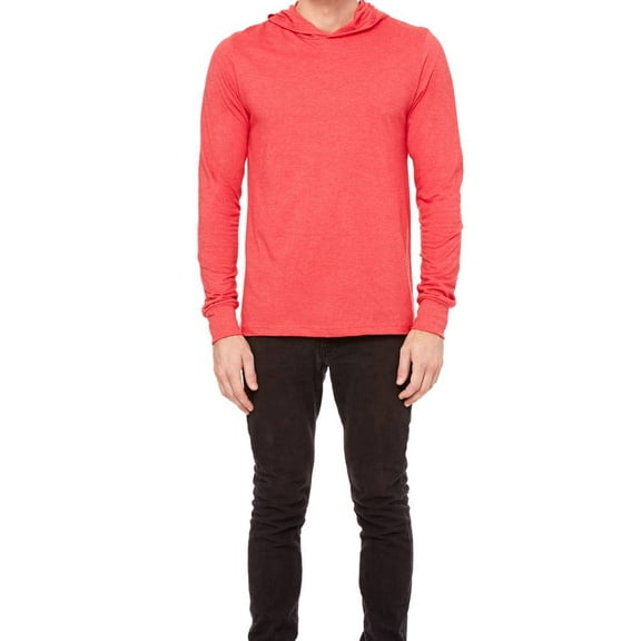 Gravity Threads Men's Long Sleeve Hoodie Shirt, Heather Red M