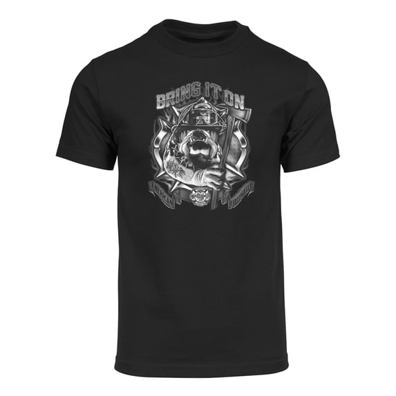 Gravity Threads Mens Bring It On American Firefighter Short-Sleeve T-Shirt - Black - 3X-Large
