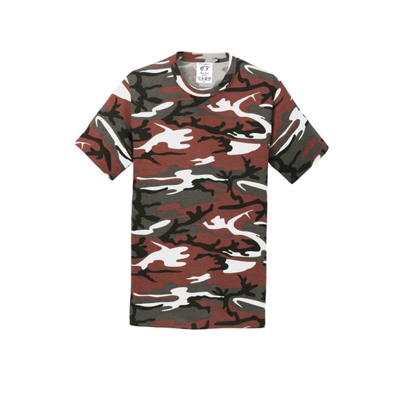 Gravity Threads Mens Core Cotton Camo T-Shirt - Red Camo - Medium