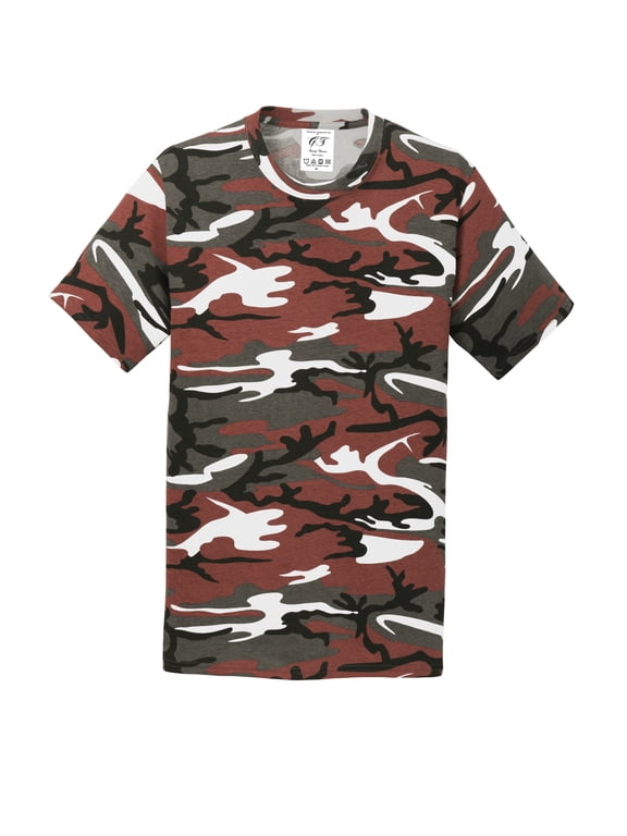 Mens Core Cotton Camo T-Shirt - Red Camo - Small