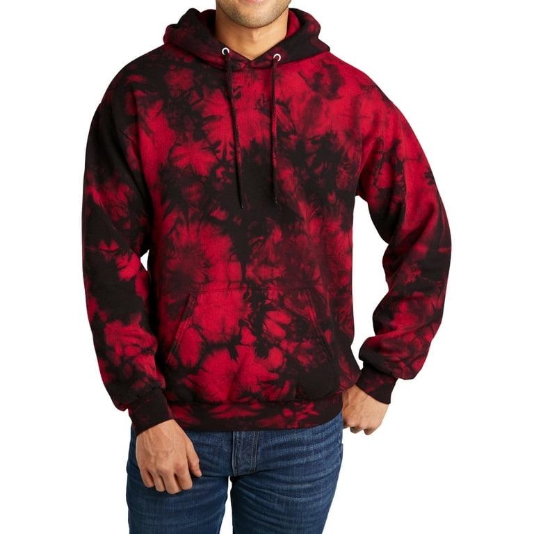 Gravity Threads Mens Crystal Tie Dye Pullover Hoodie Sweater Black Red 4X Large Walmart