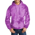 thumbnail image 1 of Gravity Threads Mens Crystal Tie-Dye Pullover Hoodie Sweater, Purple 4X-Large, 1 of 2