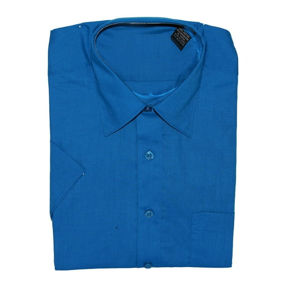 Gravity Threads Mens Dress Shirt Short Sleeve , L Royal Blue