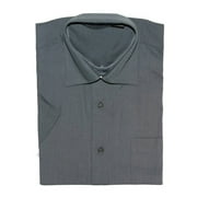 Gravity Threads Mens Dress Shirt Short Sleeve , M Charcoal
