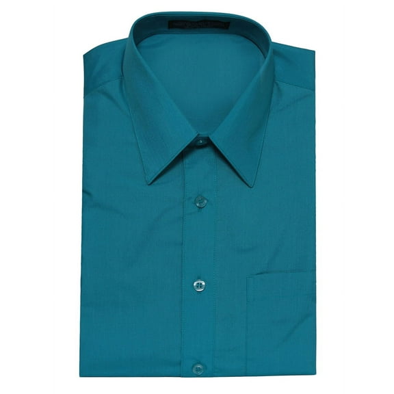 Gravity Threads Mens Dress Shirt Short Sleeve  , Shirt, Turquoise LRG
