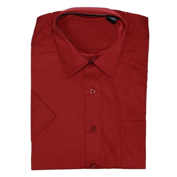 Gravity Threads Mens Dress Shirt Short Sleeve , XL Burgundy