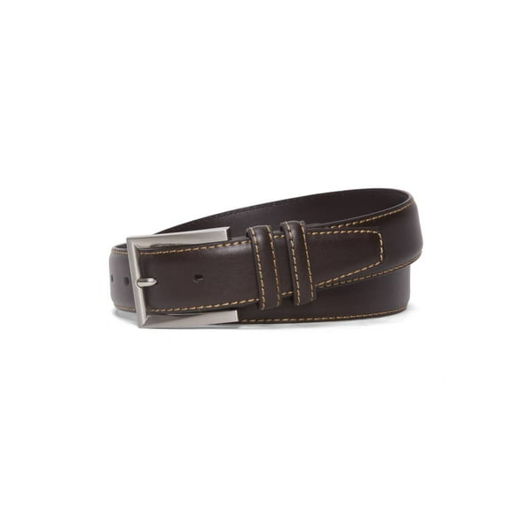 Gravity Threads Mens Fashion Leather Double Keeper Belt, Brown