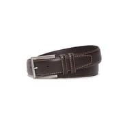 Gravity Threads Mens Fashion Leather Double Keeper Belt, Brown
