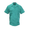 thumbnail image 1 of Gravity Threads Mens Guayabera Summer Shirt - Teal - 3X-Large, 1 of 2