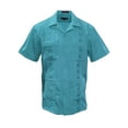 thumbnail image 1 of Gravity Threads Mens Guayabera Summer Shirt - Turquoise - Small, 1 of 2